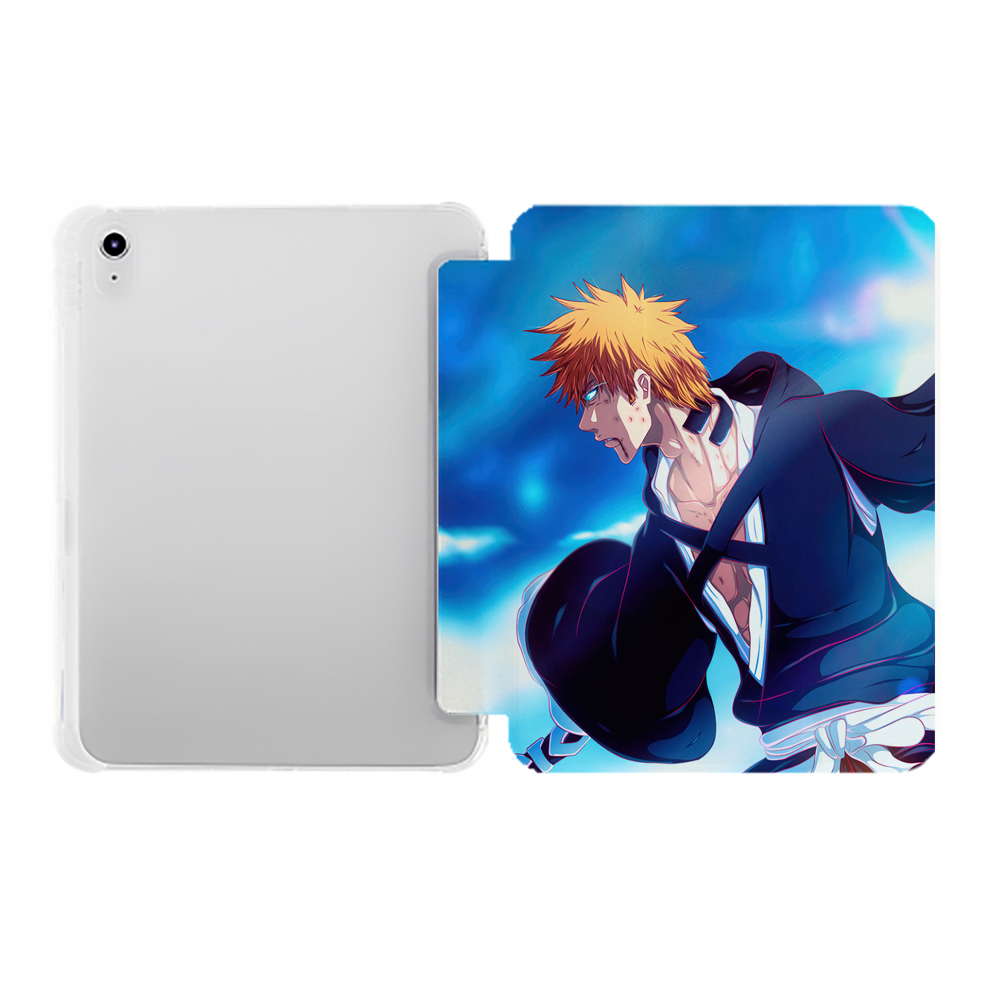 （画像用） ブリーチ BLEACH IPad ケース ペン収納付き 三つ折りスタンド PUレザー×シリコン 対応機種9.5/10.5/10.9インチ